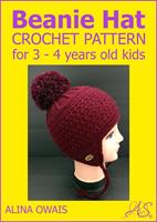   Beanie Hat Crochet Pattern for 3-4 Years Old Kids