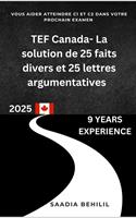 TEF Canada - La solution de 25 faits divers et 25 lettres argumentatives