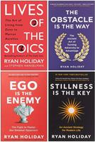   Ryan Holiday Collection 4 Books Collection Set (Lives of the Stoics, The Obstacle is the Way, Ego is the Enemy, Stillness is the Key)