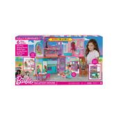 Barbie - Barbie Casa di Malibu 106 cm playset casa delle bambole con 2 piani, 6 stanze, ascensore altalena e più di 30 pezzi