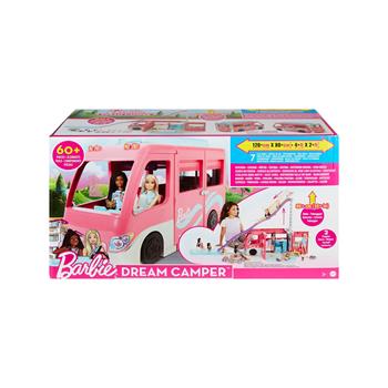 Barbie - Camper dei Sogni, Veicolo con Scivolo e Piscina e 7 Aree Gioco; Alto 76 cm include 2 Cuccioli ed oltre 60 Accessori  Barbie 2022 | Libraccio.it