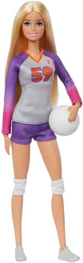 Barbie Carriere - Barbie Pallavolista, bambola snodata con divisa sportiva, palla e accessori, HKT72