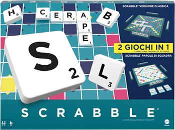 Mattel Games Scrabble - Il gioco da tavolo delle parole, nuova versione con doppio tabellone e modalit&#224; Parole di Squadra  Mattel 2024 | Libraccio.it