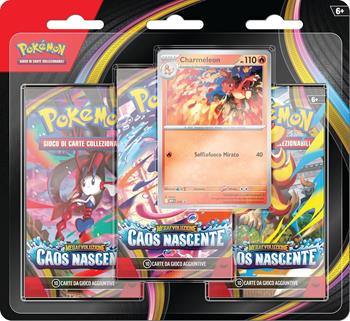 Pokemon - Blister 3 bustine + 1 carta Caos Nascente  Pokemon Company 2026 | Libraccio.it
