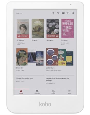 Kobo Clara Bianco 6" E Ink KaleidoTM 3 Color Display ComfortLight PRO, Waterproof  | Libraccio.it