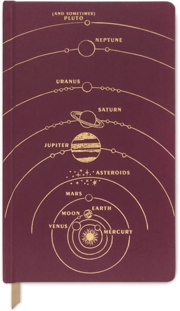 Taccuino rigido in tessuto pregiato - Borgogna - Sistema solare  Designworks Ink 2024 | Libraccio.it