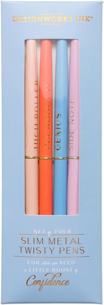 Penne sottili in metallo Twisty - Blu (Set di 4)  Designworks Ink 2024 | Libraccio.it