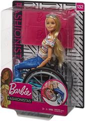 Barbie Fashionistas Bambola Bionda con Sedia a Rotelle, Giocattolo per Bambini 3+ Anni. Mattel (GGL22)
