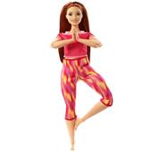 Barbie Bambola Snodata Curvy, con 22 Articolazioni Flessibili e Capelli Lunghi Rossi, Giocattolo per Bambini 3+Anni,GXF07