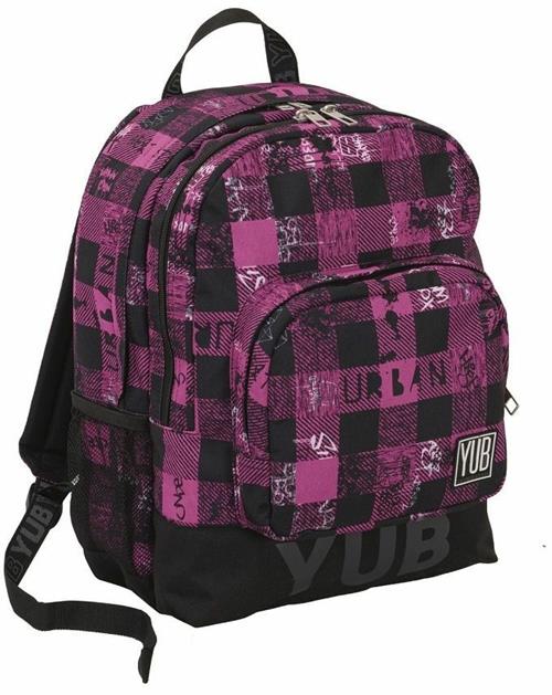 Zaino Doppio Scomparto YUB Urban Check Lollipop Pink - 31x42x18 cm Yub 2020  | Libraccio.it