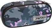 Astuccio bustina Round Plus Seven Freethink Girl - Grigio, rosa fantasia fiori 23 x 10 x 5,5 cm