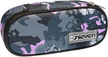 Astuccio bustina Round Plus Seven Freethink Girl - Grigio, rosa fantasia fiori 23 x 10 x 5,5 cm  Seven 2023 | Libraccio.it