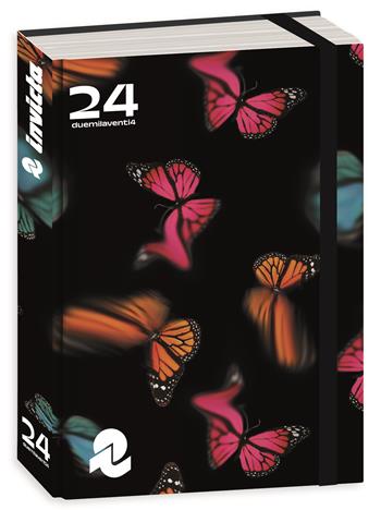 Diario Pocket 16 mesi, 2024-25, Invicta, nero farfalle blu-arancione-fucsia  Invicta 2024 | Libraccio.it
