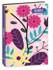 Diario Pocket 12 mesi 2025-26, R Teenace Diari, 11,5 x 19,5 cm - Fiori