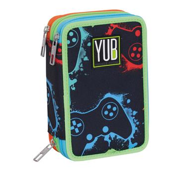 Astuccio 3 Zip Yub Flashy Sign, 12,5 x 20 x 7 cm - Nero  Yub 2025 | Libraccio.it
