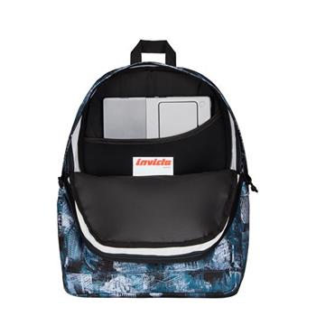 Zaino Jelek Fantasy Grs Invicta Backpack, blu con skyline 32 x 43 x 25 cm  Invicta 2025 | Libraccio.it