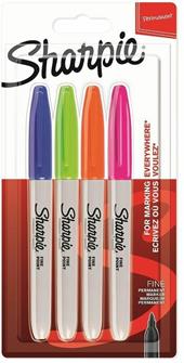 Pennarello indelebile Sharpie Fine Colori Assortiti - Blister da 4