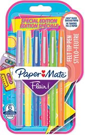 Penna FLAIR/NYLON versione "RETRO" in Blister da 6 colori