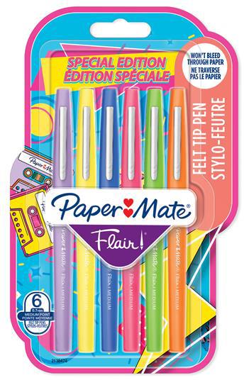 Penna FLAIR/NYLON versione "RETRO" in Blister da 6 colori  Paper Mate 2023 | Libraccio.it