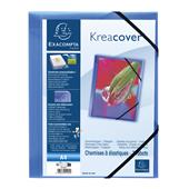 Cartella 3 lembi personalizzabile con elastici Kreacover in Ppl traslucido 500 micron