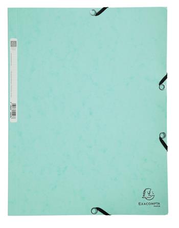 Cartella 3 lembi con elastici Aquarel cartoncino lustré 400 g/mq - 24x32cm verde pastello  Exacompta 2026 | Libraccio.it