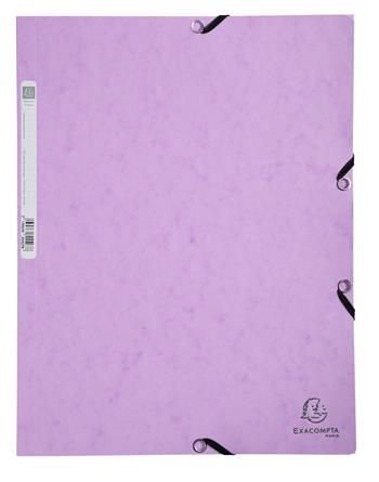 Cartella 3 lembi con elastici Aquarel cartoncino lustré 400 g/mq - 24x32cm malva  Exacompta 2026 | Libraccio.it