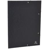 Cartella 3 lembi con elastici in cartoncino lustré 600 g/mq - A3 (32x44cm) nero