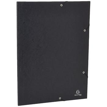 Cartella 3 lembi con elastici in cartoncino lustré 600 g/mq - A3 (32x44cm) nero  Exacompta 2026 | Libraccio.it