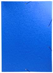 Cartella 3 lembi con elastici in cartoncino lustré 600 g/mq - A3 (32x44cm) blu