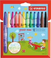 Pennarelli STABILO power Max. Confezione 12 colori