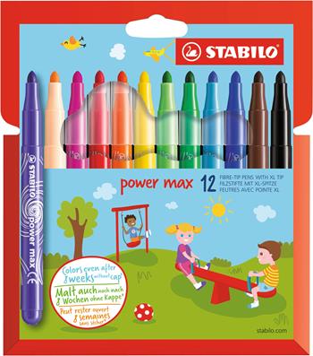 Pennarelli STABILO power Max. Confezione 12 colori  Stabilo 2018 | Libraccio.it