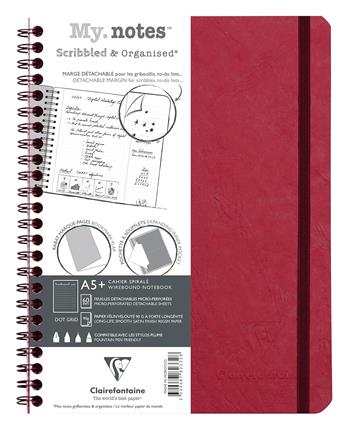 Quaderno spiralato Age Bag, My.Notes 16x21 marg.stacc. 60F DOT Rosso  Clairefontaine 2024 | Libraccio.it