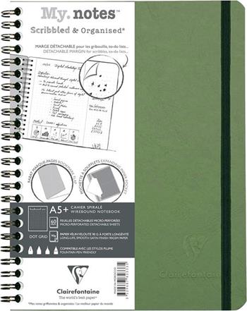 Quaderno spiralato Age Bag, My.Notes 16x21 marg.stacc. 60F DOT Verde  Clairefontaine 2024 | Libraccio.it