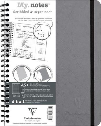 Quaderno spiralato Age Bag, My.Notes 16x21 marg.stacc. 60F DOT Grigio  Clairefontaine 2024 | Libraccio.it