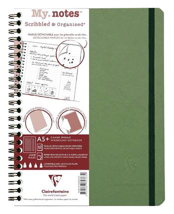Quaderno spiralato Age Bag, My.Notes 16x21 marg.stacc. 60F Rig. Verde  Clairefontaine 2024 | Libraccio.it