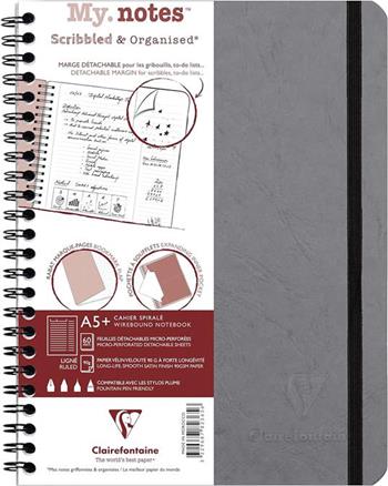 Quaderno spiralato Age Bag, My.Notes 16x21 marg.stacc. 60F Rig. Grigio  Clairefontaine 2024 | Libraccio.it