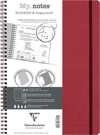 Quaderno spiralato Age Bag, My.Notes 21x29,7 marg.stacc 60F DOT Red  Clairefontaine 2024 | Libraccio.it