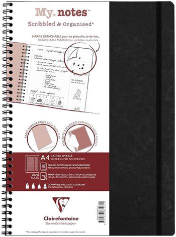 Quaderno spiralato Age Bag, My.Notes 21x29,7 marg.stacc 60F Rig. Nero  Clairefontaine 2024 | Libraccio.it