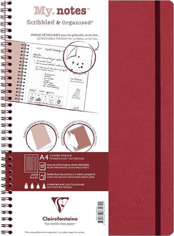 Quaderno spiralato Age Bag, My.Notes 21x29,7 marg.stacc 60F Rig. Rosso  Clairefontaine 2024 | Libraccio.it
