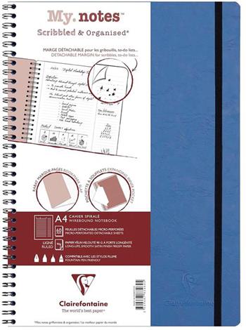 Quaderno spiralato Age Bag, My.Notes 21x29,7 marg.stacc 60F Rig. Blu  Clairefontaine 2024 | Libraccio.it