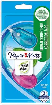 Correttore a nastro DRYLINE i-MINI 6 m x 5 mm - (blu , verde, fucsia) in blister da 3 pz.