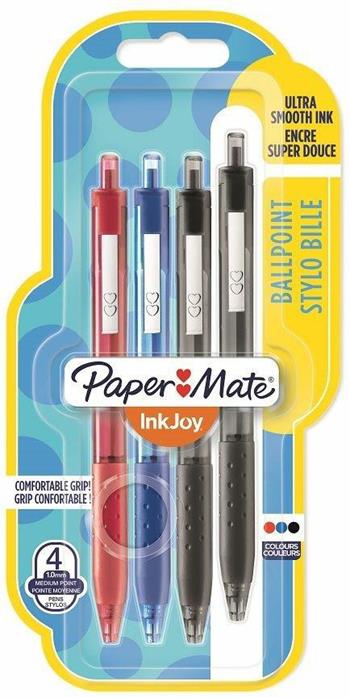 Penna a sfera a scatto Papermate Inkjoy 100 punta da 1,0 mm Colori Assortiti Nero, Blu, Rosso, Verde - Blister da 4  Papermate 2020 | Libraccio.it