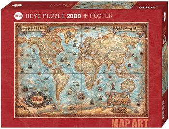 Puzzle 2000 pz - The World NSF, Map Art  Heye 2023 | Libraccio.it