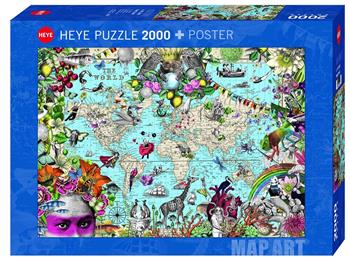 Puzzle 2000 pz - Quirky World, Map Art  Heye 2023 | Libraccio.it