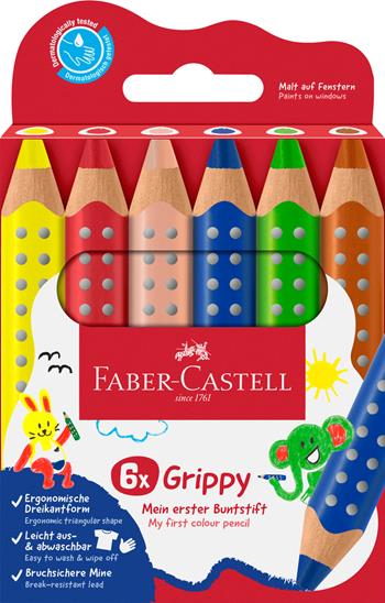 Astuccio da 6 matite colorate Grippy  Faber-Castell 2026 | Libraccio.it