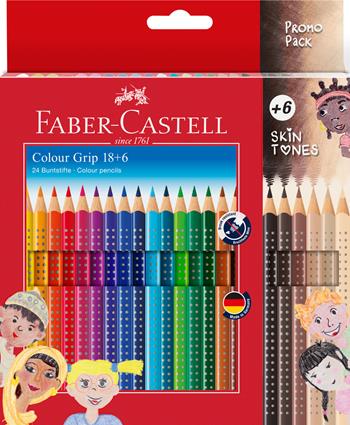Matite colorate Colour Grip Skin Tones 18+6  Faber-Castell 2026 | Libraccio.it