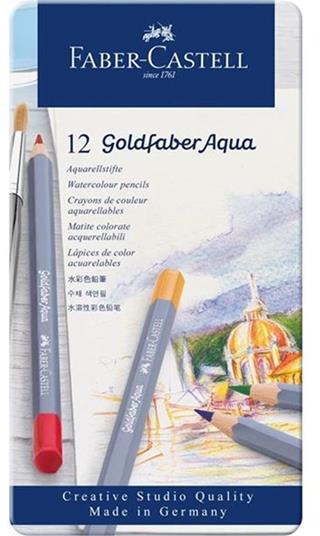 Astuccio in metallo con 12 matite colorate Goldfaber Aqua  Faber-Castell 2019 | Libraccio.it