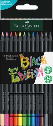 Astuccio cartone da 12 matite colorate triangolari Black Edition