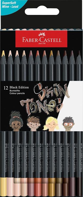 Astuccio cartone da 12 matite colorate Skin Tones triangolari Black Edition  Faber-Castell 2026 | Libraccio.it