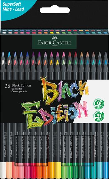 Astuccio cartone da 36 matite colorate triangolari Black Edition  Faber-Castell 2021 | Libraccio.it
